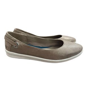 Hush Puppies The Body Shoe Ballet Flats Womens 7.5W Gold Shimmer Round Toe